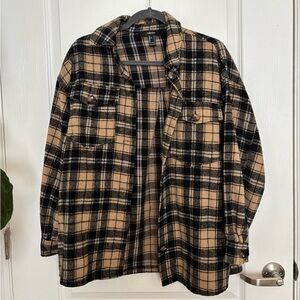 Forever 21 Black & Tan Plaid Shacket